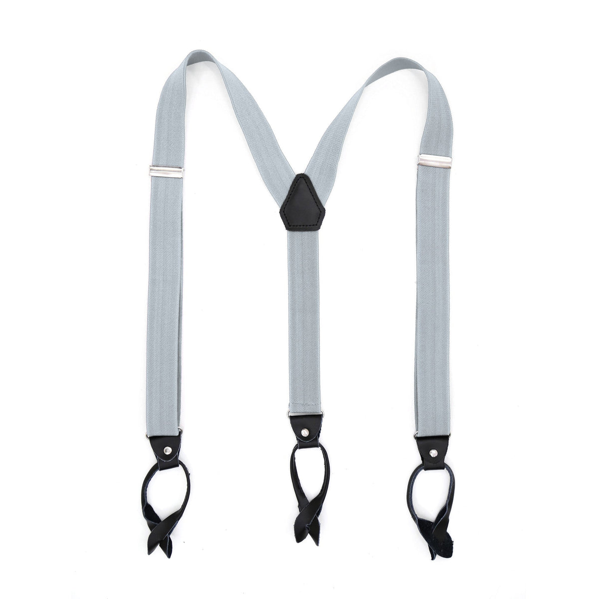 Grey Unisex Button End Suspenders