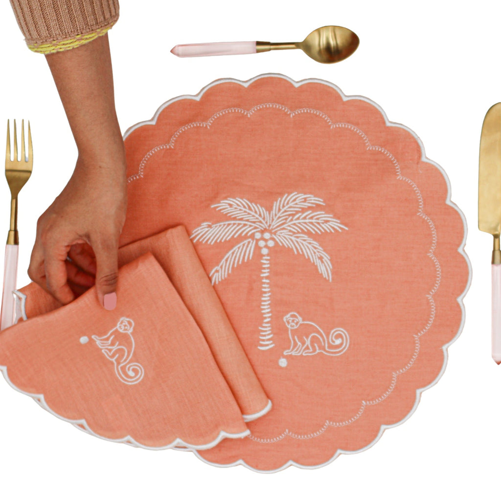 Salmon Sunset Simia Napkin - Set of 4