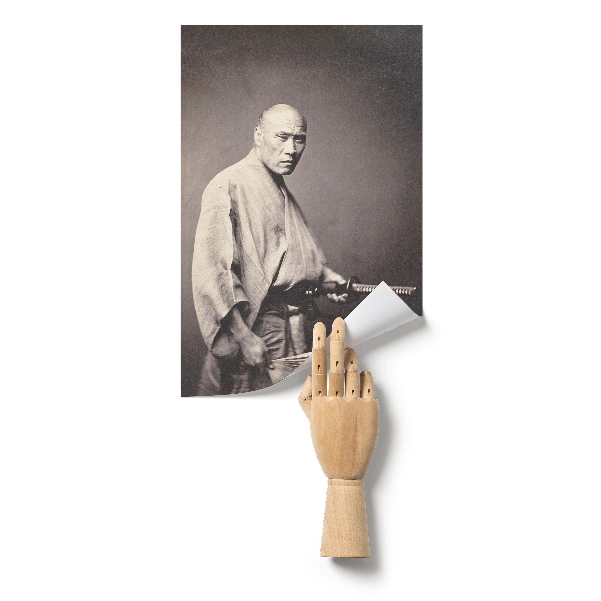 "Samurai, Yokohama" Photograph by Felice Beato Matte Poster