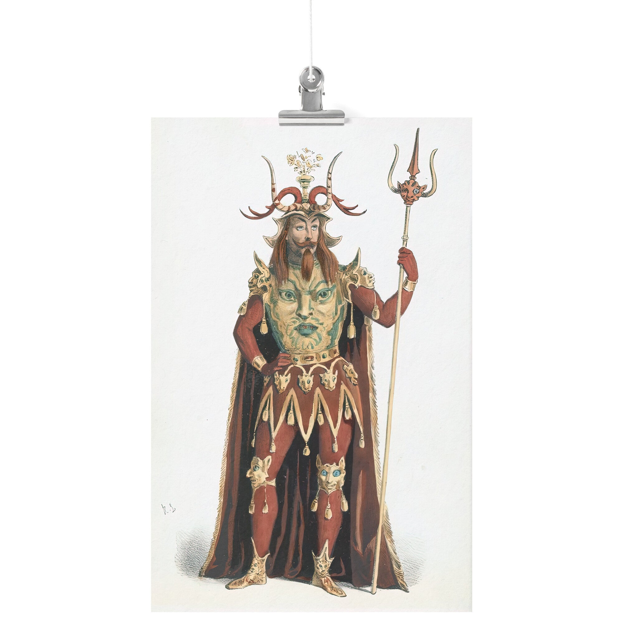 "The Devil" Vintage Costume Design by Paul Henrion Matte Poster