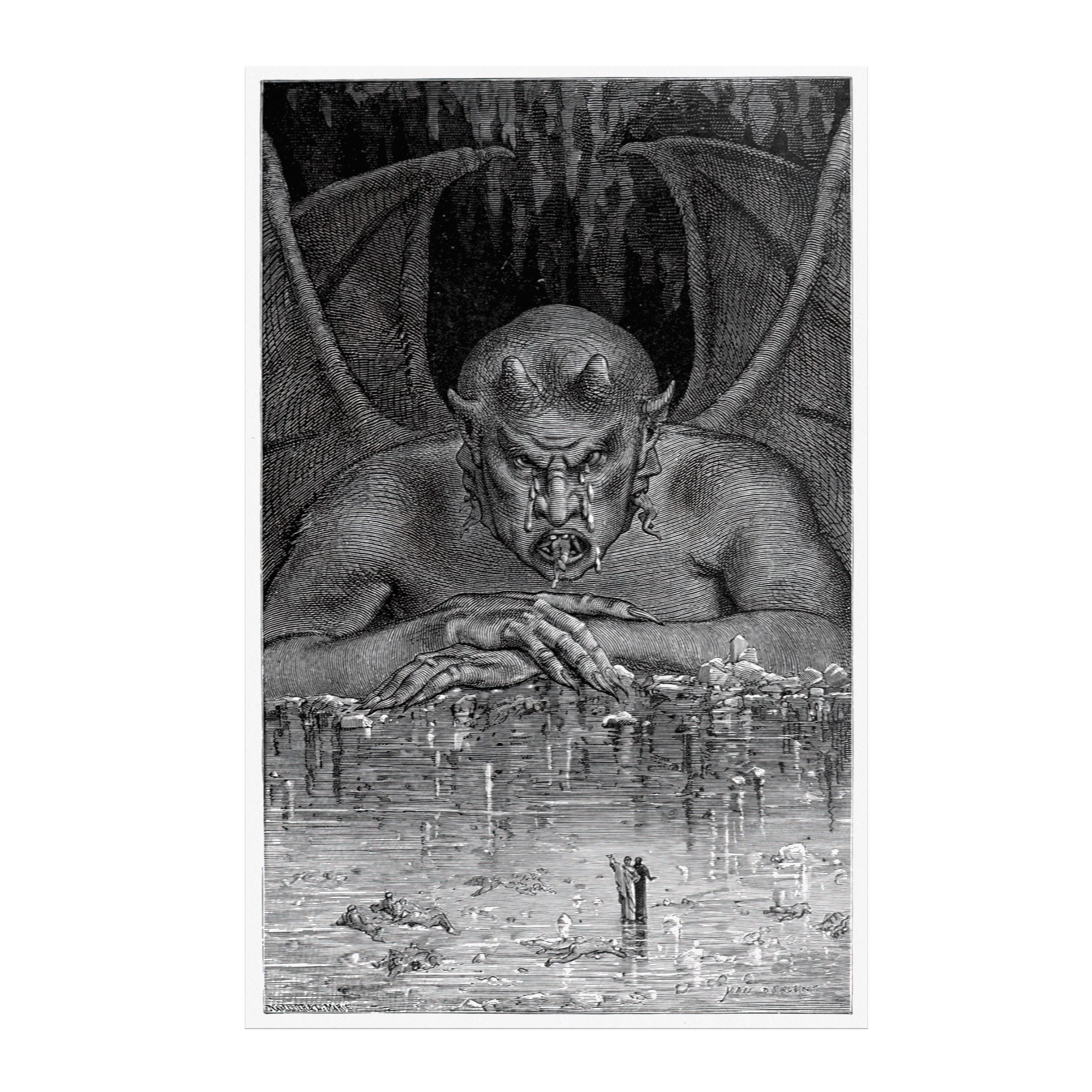 "Satan in the Frozen Lake" by Jean-Édouard Dargent Matte Poster