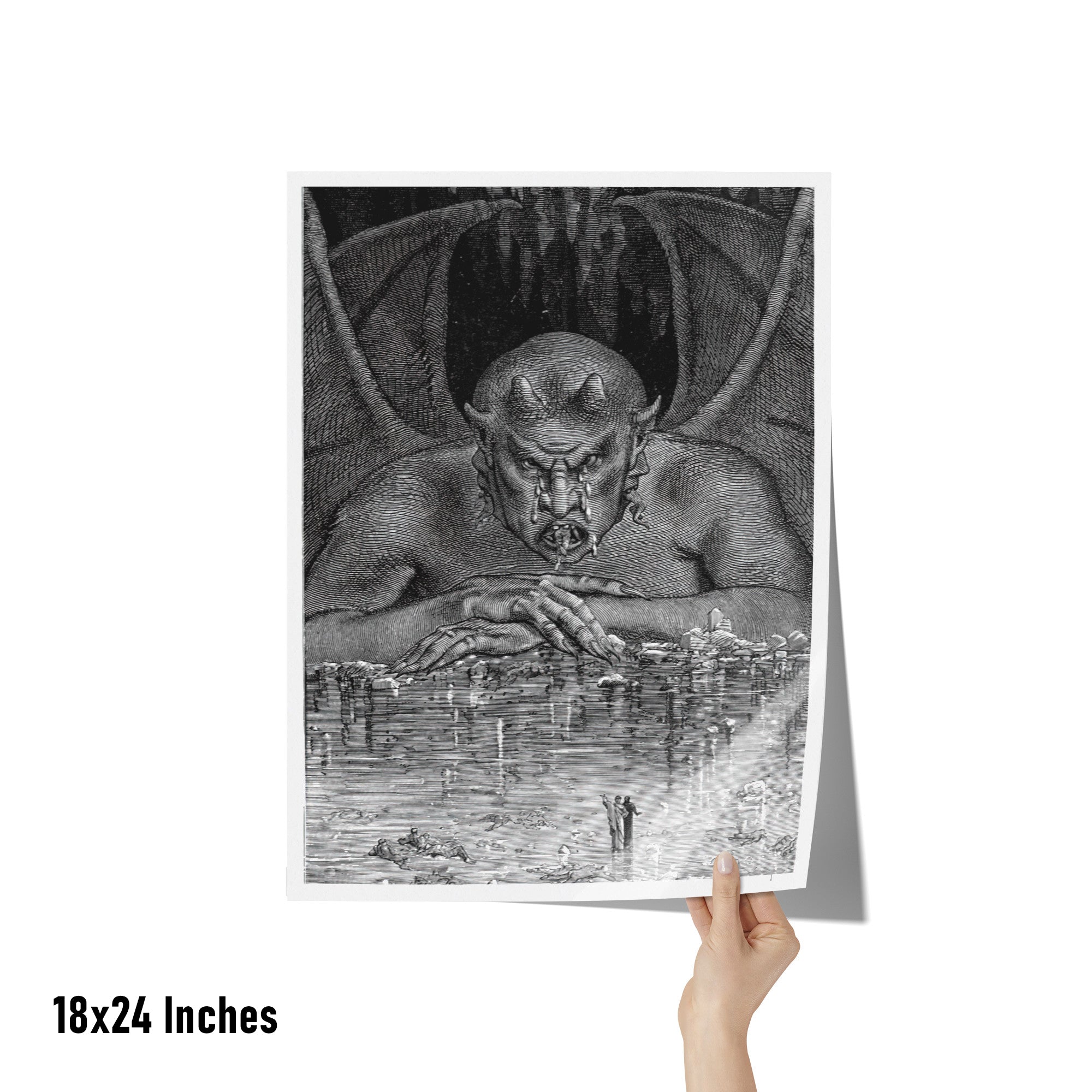 "Satan in the Frozen Lake" by Jean-Édouard Dargent Matte Poster