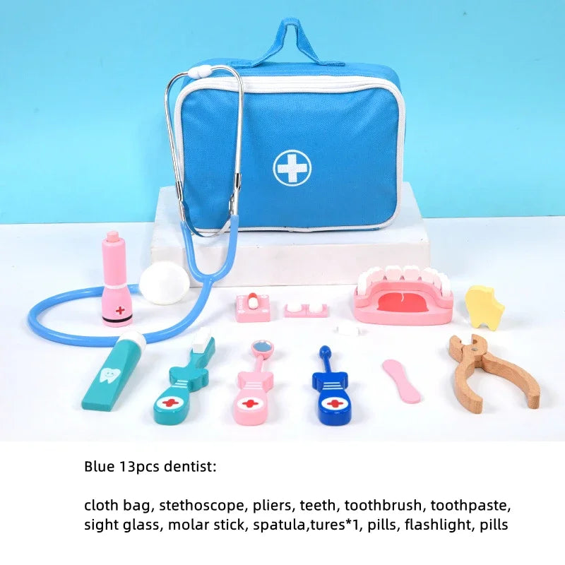Wooden Doctor Pretend Play Set – Kids Medical Simulation Toy