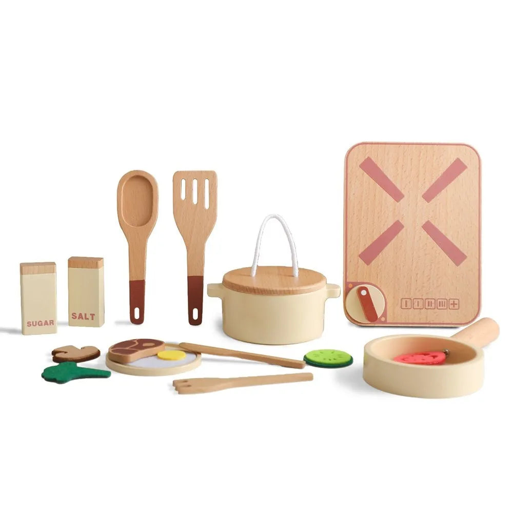 Wooden Coffee Machine Toy – Montessori Kitchen Playset for Kids