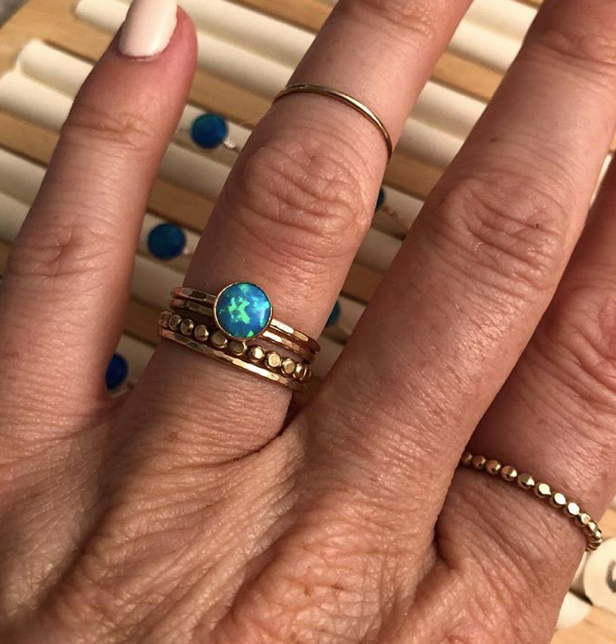 MARION LARGE 6MM OPAL RING