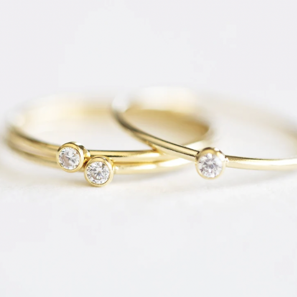 CLEAR CUBIC ZIRCONIA DIAMOND RING