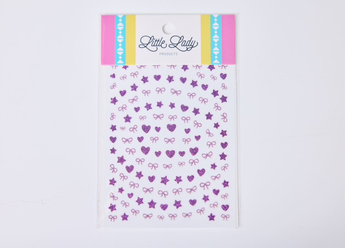 Purple Glitter Nail Stickers