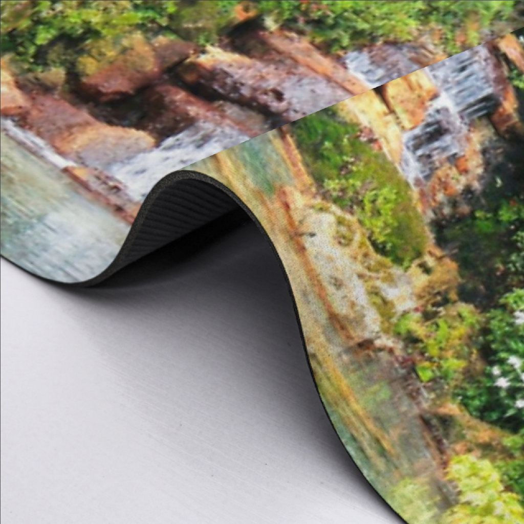 Serene Tropical Garden and Waterfall Design Diatomaceous Earth Bath Mat | Ships from USA