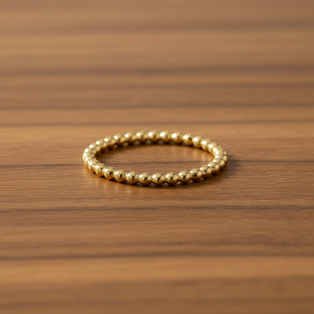 14k gold filled BUBBLE BEADED STACKING RING