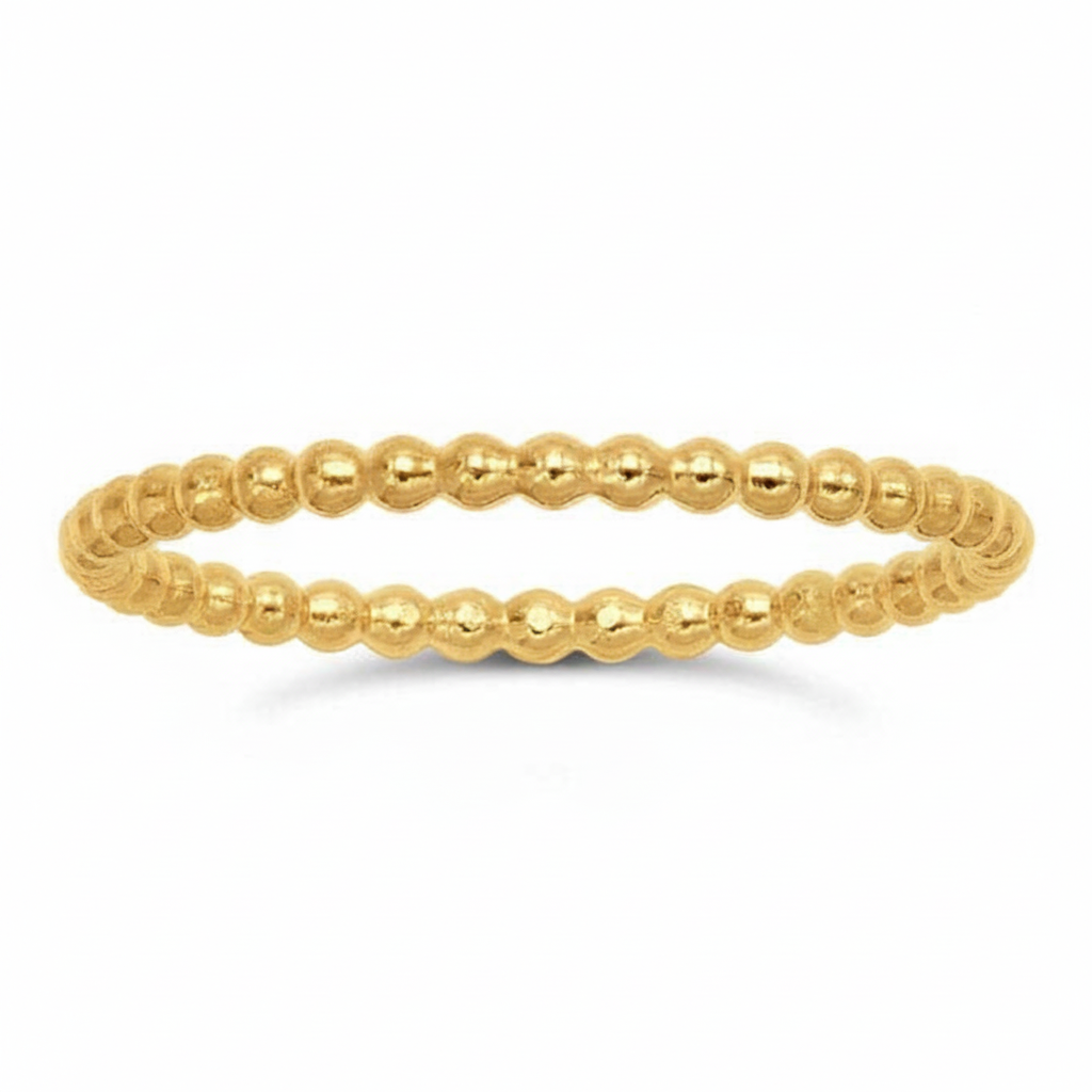 14k gold filled BUBBLE BEADED STACKING RING