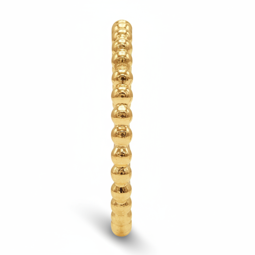 14k gold filled BUBBLE BEADED STACKING RING