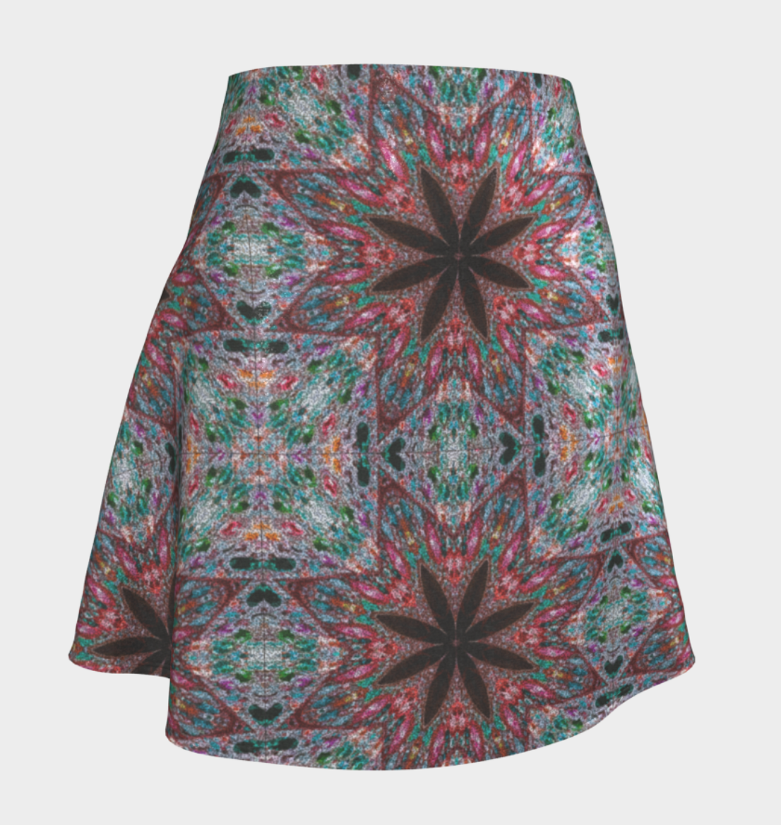 Silver Star Pattern Glitter Flared Skirt
