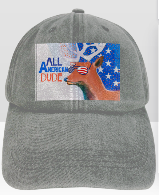 All American Dude Deer Vintage Washed Baseball Cap | Ships from USA