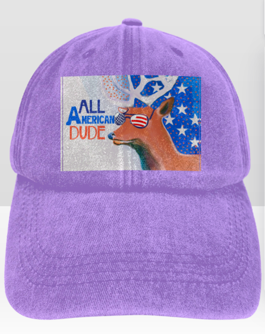 All American Dude Deer Vintage Washed Baseball Cap | Ships from USA