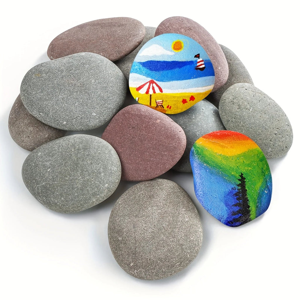 Hand-Painted River Stones – DIY Art & Garden Decoration Set (12PCS)