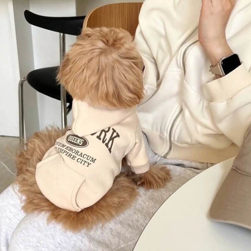 Letter Print Dog Hoodie