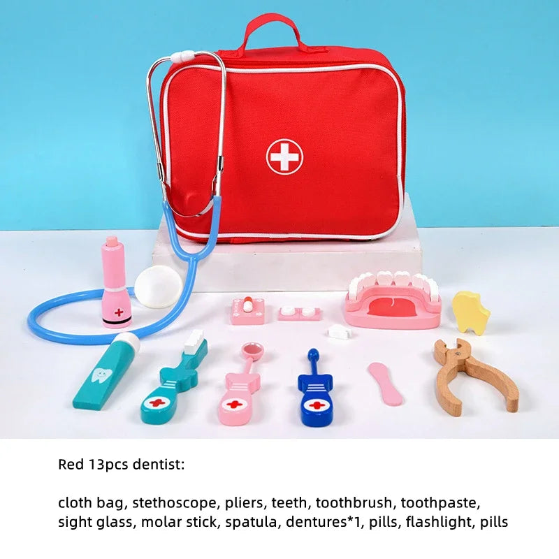 Wooden Doctor Pretend Play Set – Kids Medical Simulation Toy