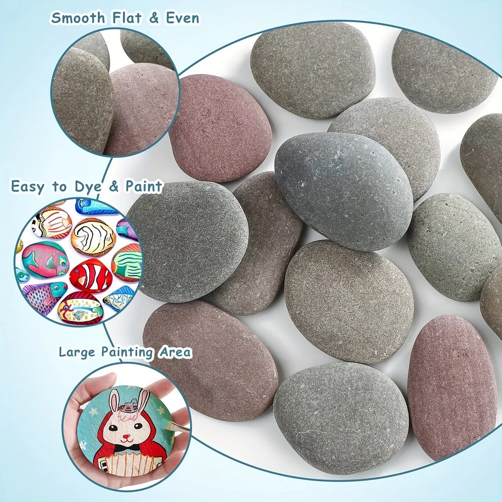 Hand-Painted River Stones – DIY Art & Garden Decoration Set (12PCS)