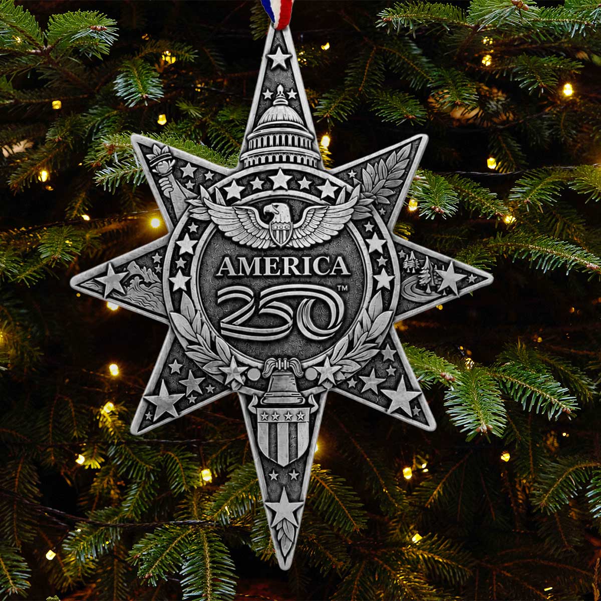 America250 Sea to Shining Sea Commemorative Star Ornament (Aluminum)