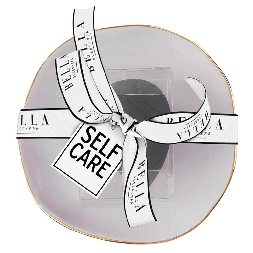Self Care Ceramic Tray in Gray with Makeup Sponge | Cosmetic Giftable Beauty Tools Set