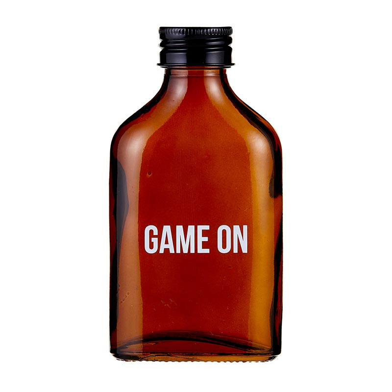 Game On Amber Mini Flask | Fathers Day, Dad Gift, Sports Themed Liquor Bottle | Glass