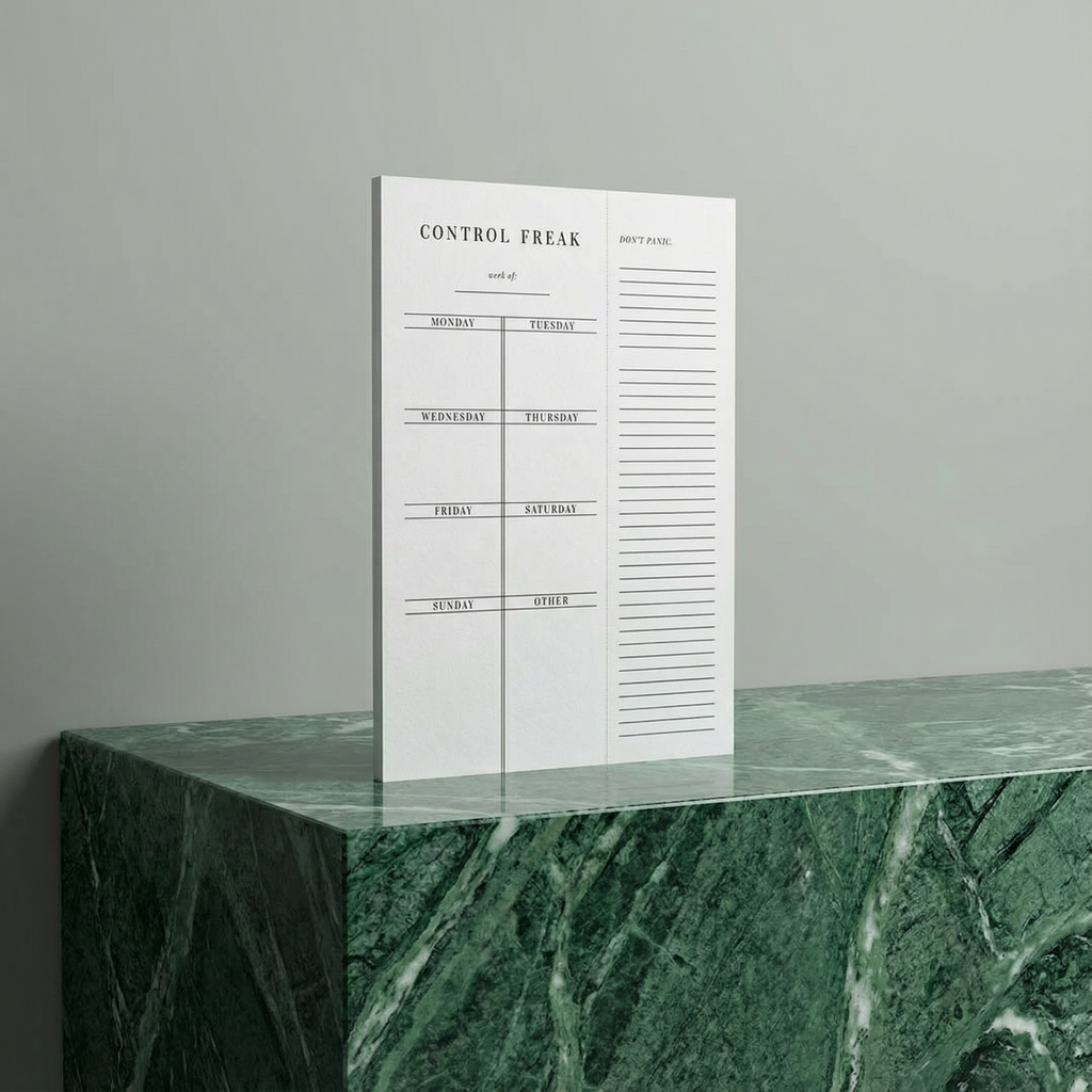 Set of 4 Copy of Control Freak Weekly List Notepad | 8.5" x 11" Desk Planner