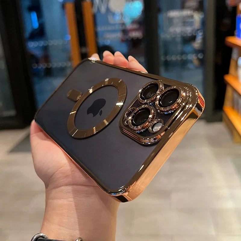 Luxury Transparent Magsafe Wireless Charging Phone Case