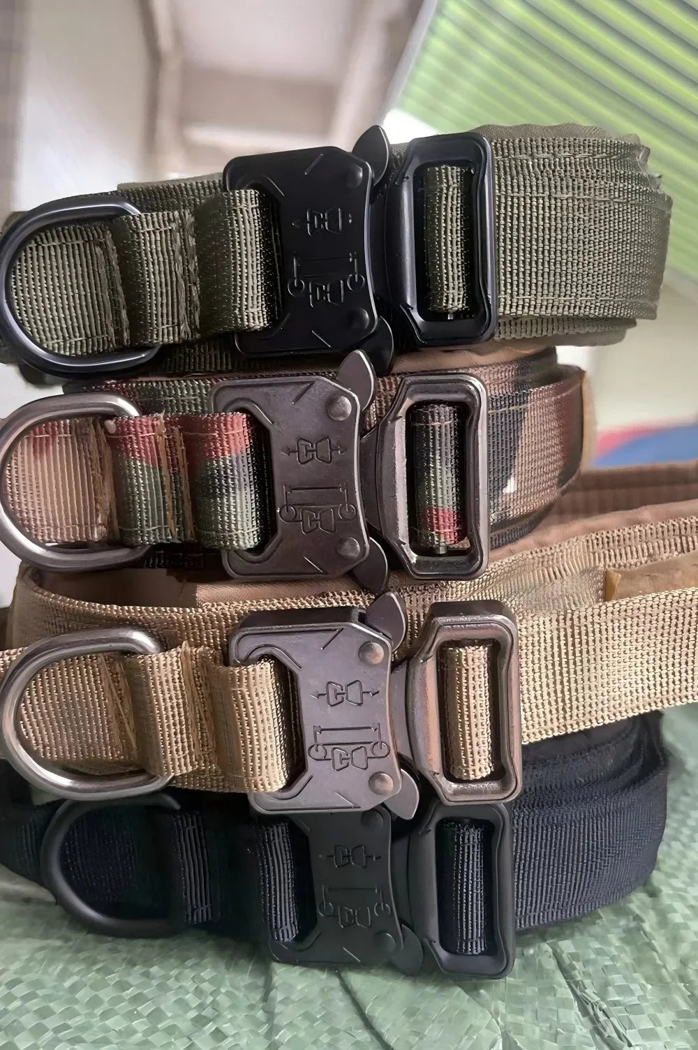 Tactical Dog Collar with Control Handle — 1000D Nylon, Double Closure & D-Ring | Collar Only or Collar & Leash Set | M–XL