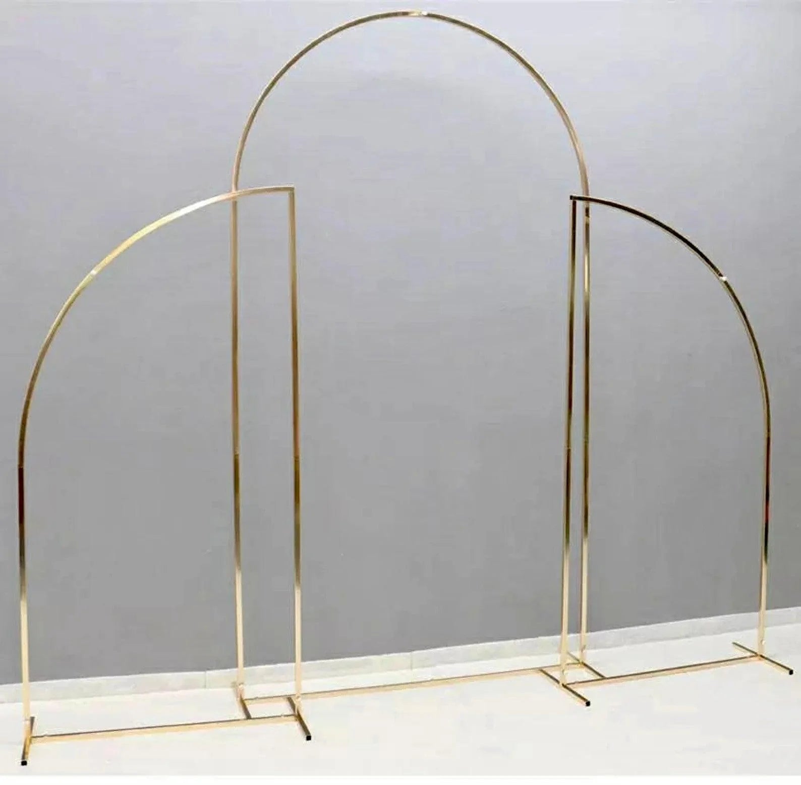 Shiny Gold Wedding Arch Backdrops 3-Piece