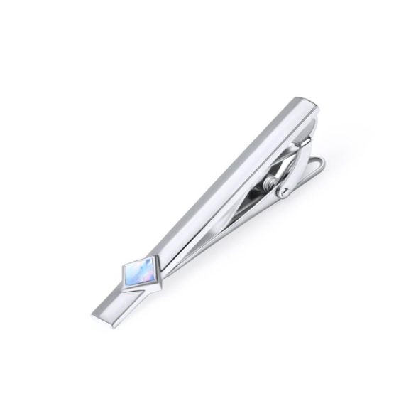Silver Diamond Pearl Tie Bar