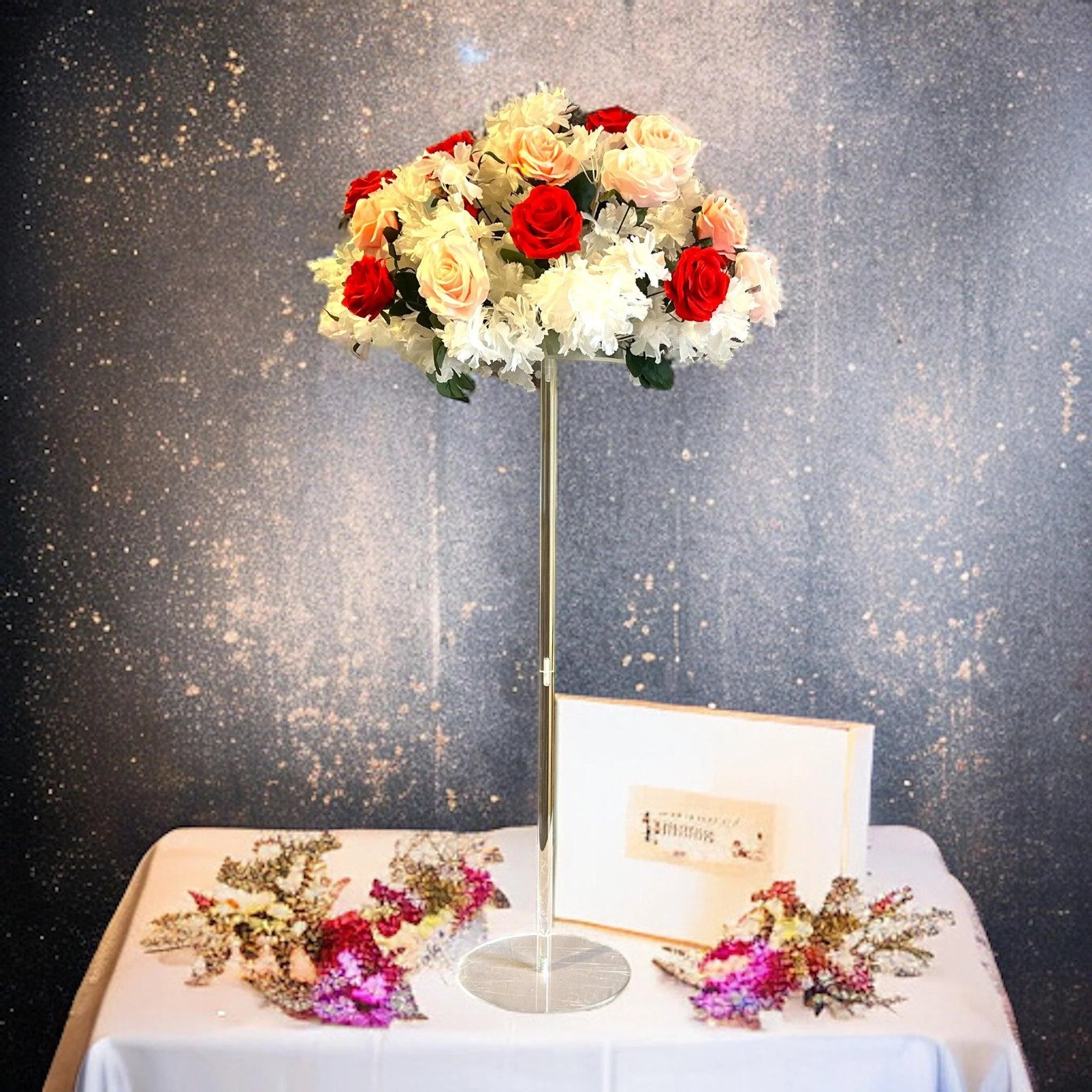 Simple 31" Acrylic Wedding Dining Table Flower Centerpiece