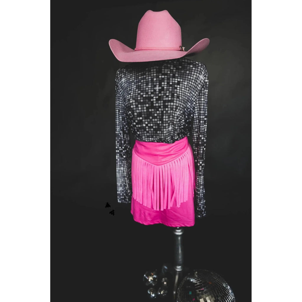 [Size M Remaining] Round Up Cowgirl Skort in Bubblegum Pink