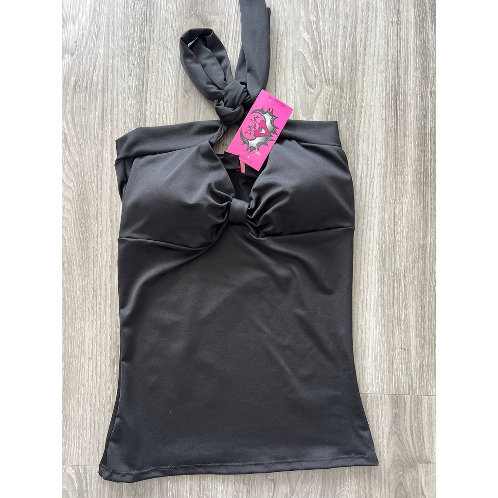 [Size S & XL] Pamela Padded Pinup Halter in Vintage Black