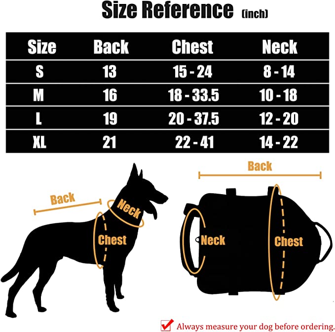 Tactical K9 Harness - Full Size - Tan