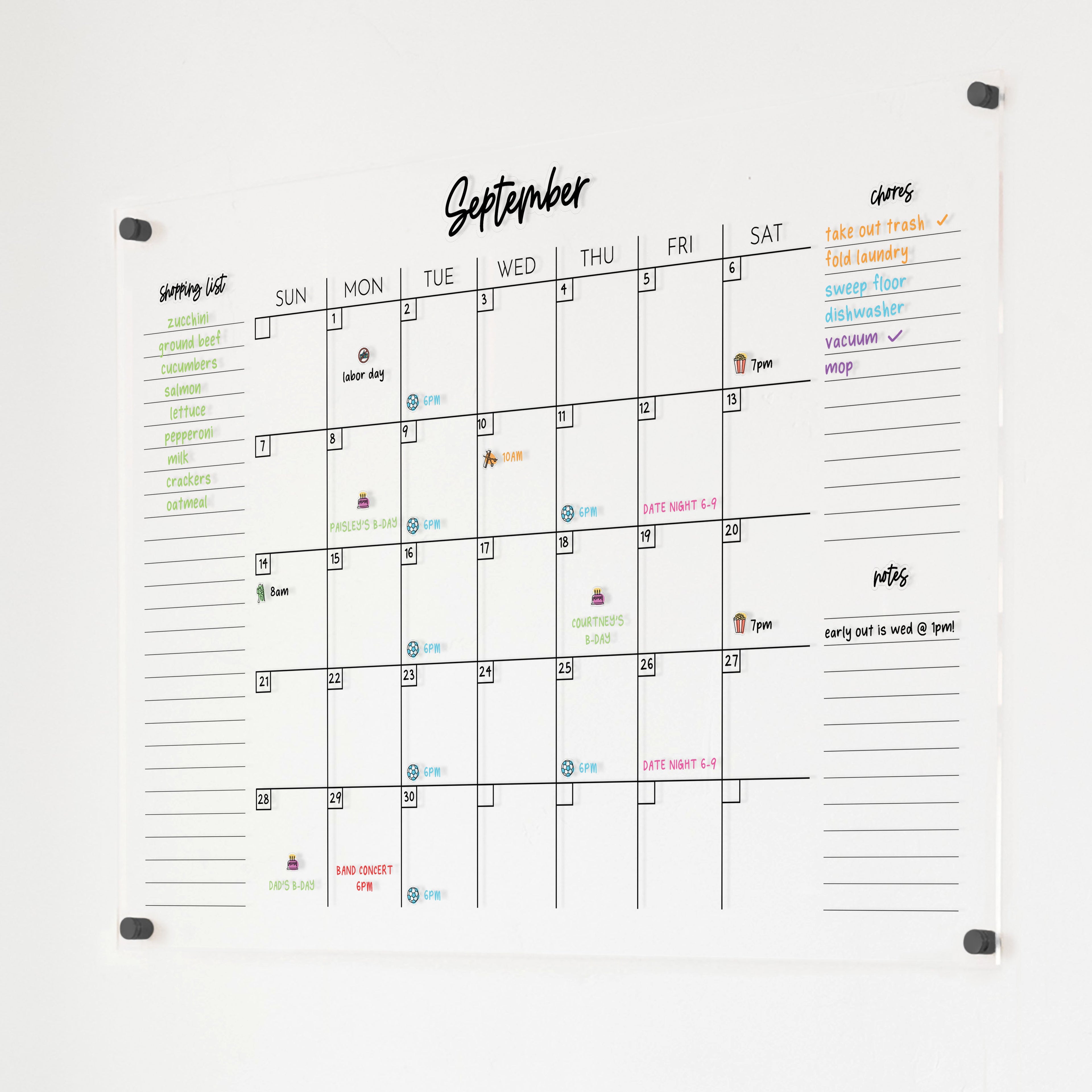 Ever Changing Acrylic Calendar | Classic Horizontal
