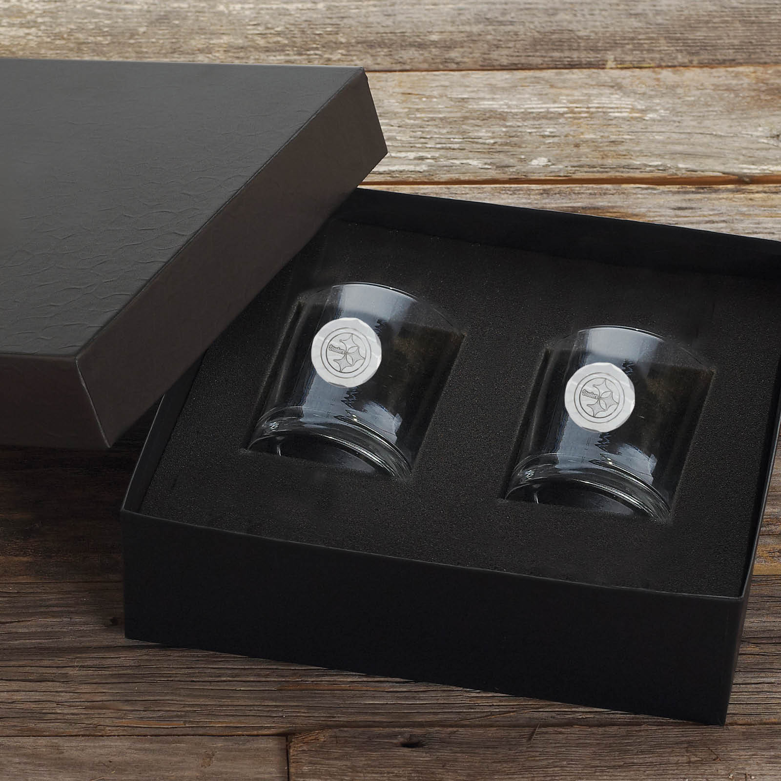 Pittsburgh Steelers 2-Piece Stemless Wine Glass Set (Aluminum)