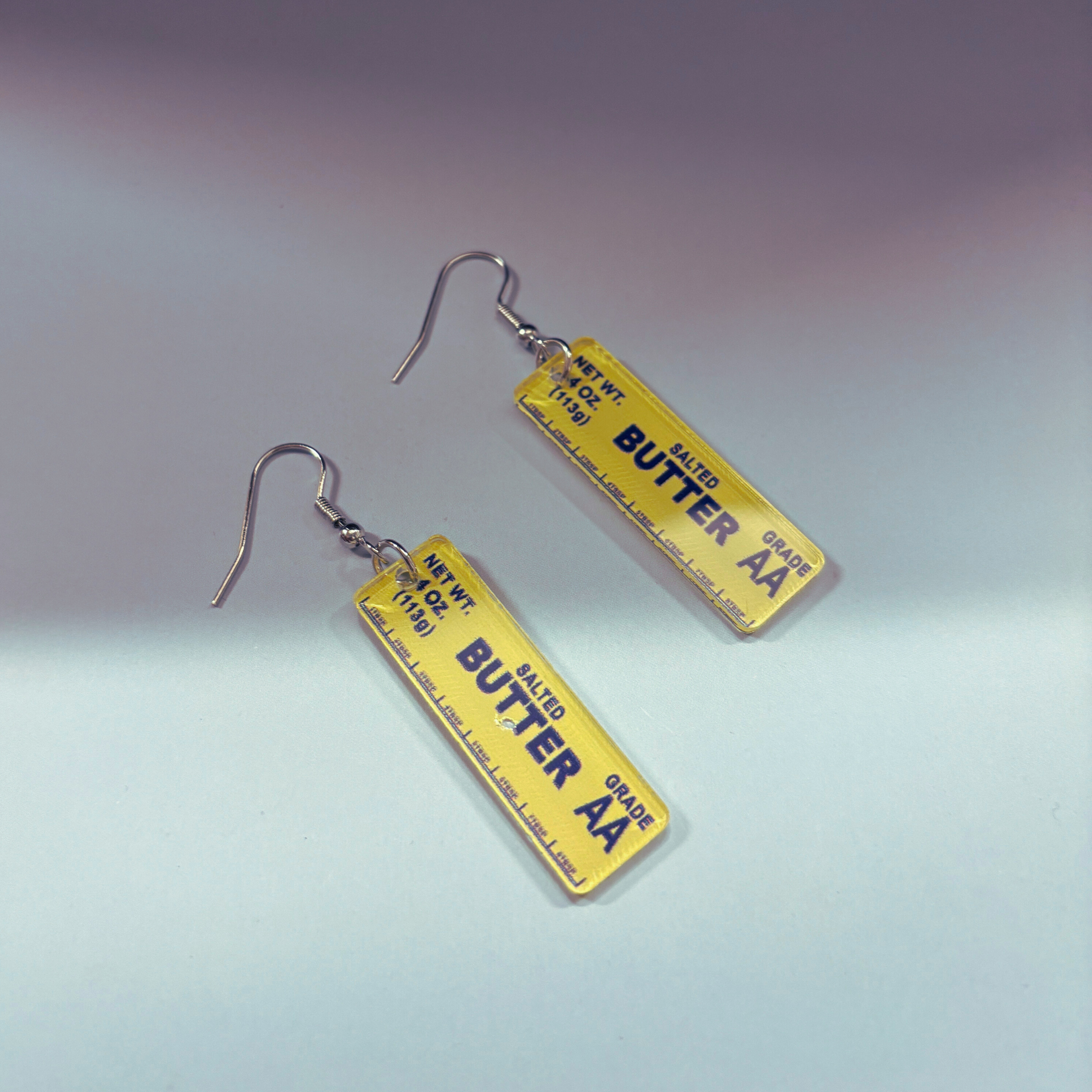 Stick of Salted Butter Earrings | Cute Acrylic Food Jewelry Gift for Bakers & Food Lovers