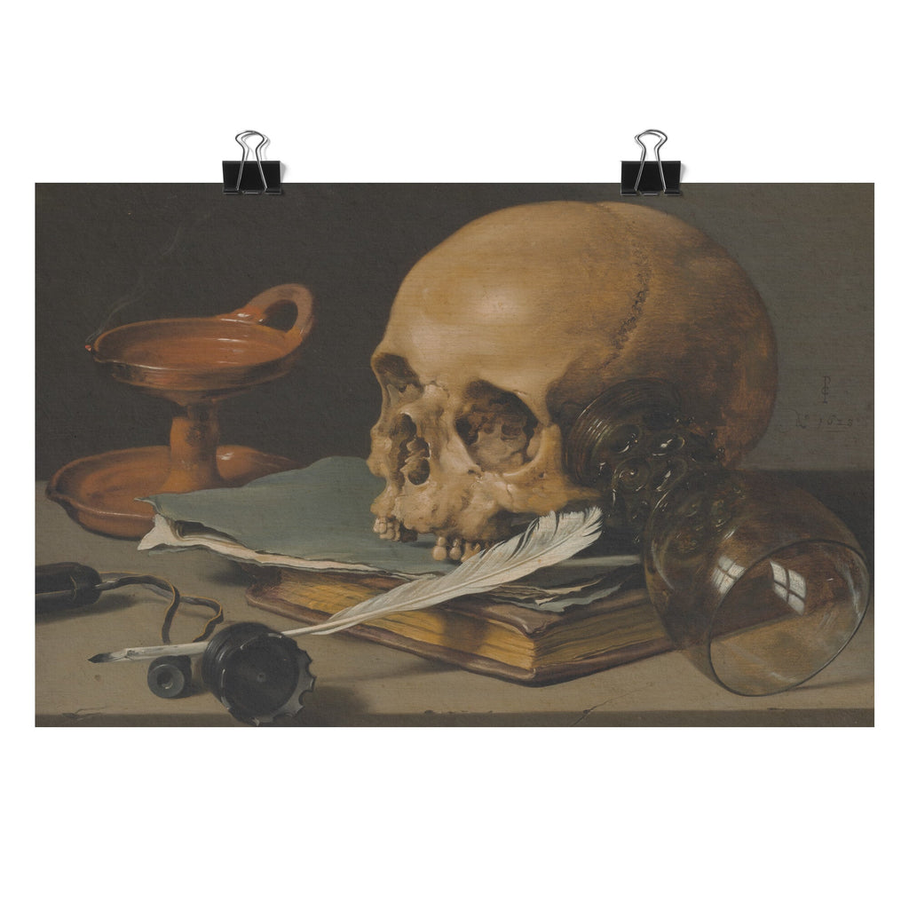 "Still Life with a Skull and a Writing Quill" Matte Poster