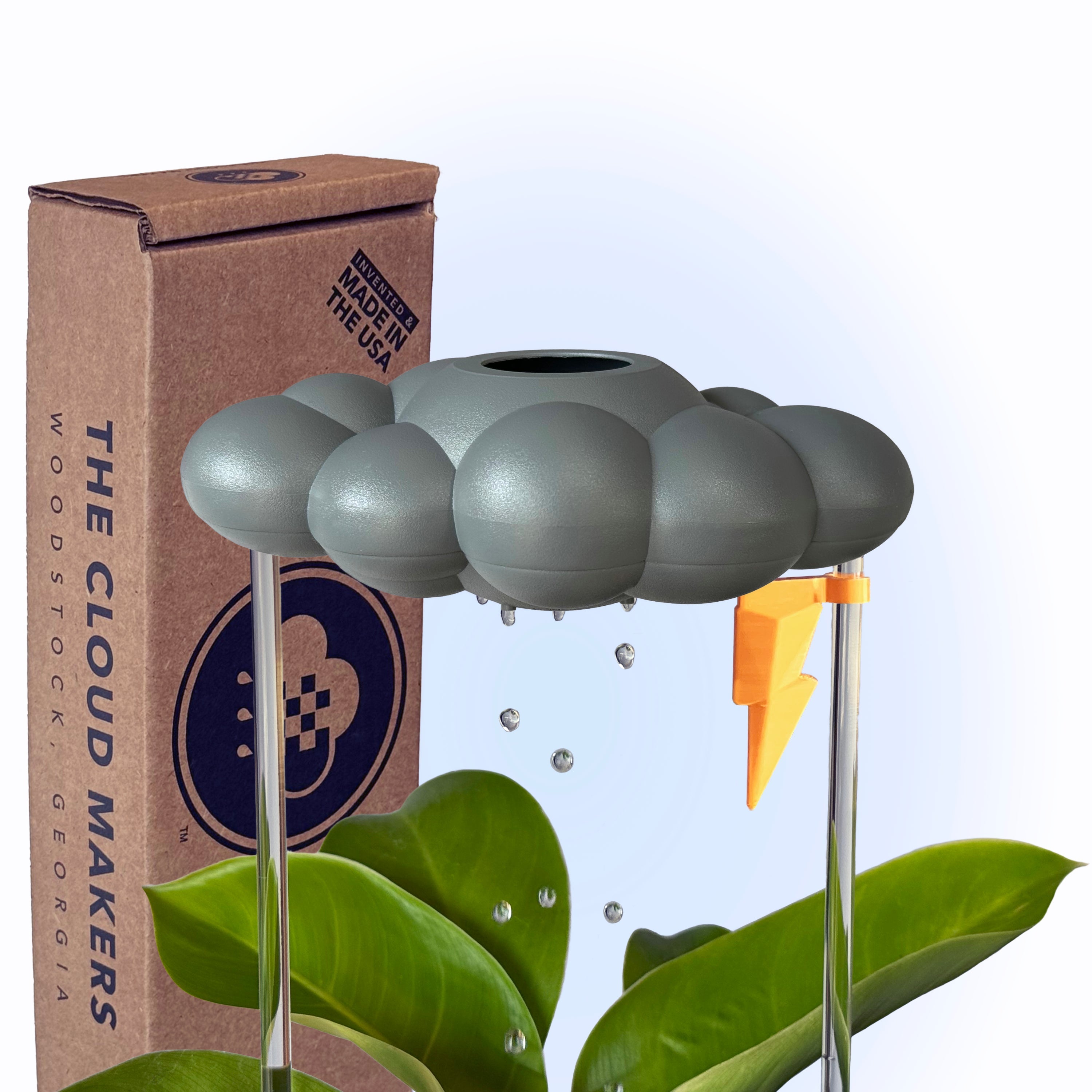 Stormy Dripping Rain Cloud with Lightning Bolt Charm