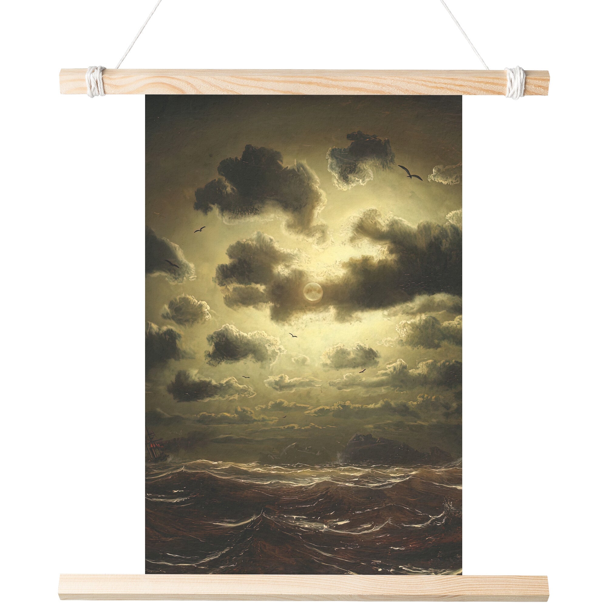 "Stormy Sea at Lighthouse" by Marcus Larson Matte Poster
