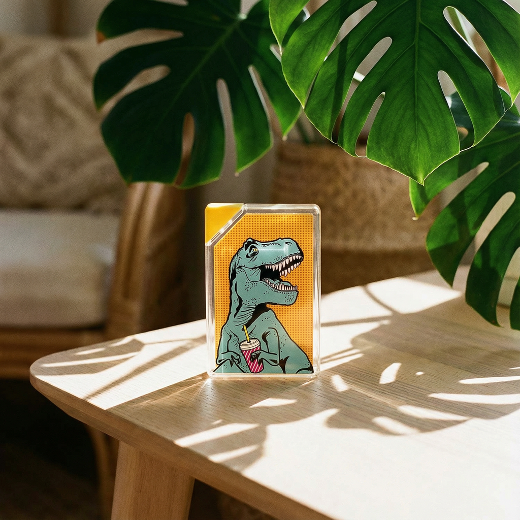 T-Rex Flask Style Pop Art Water Bottle | Flat Profile Fits in Handbag | BPA Free and Dishwasher Safe