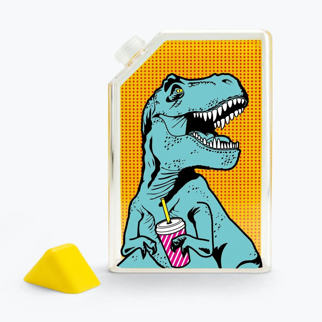 Velvet Claws T-Rex Hair Claw and T-Rex Flask Style Pop Art Water Bottle Bundle