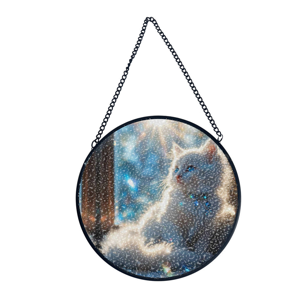 Fluffy White Kitten Suncatcher Home Decor