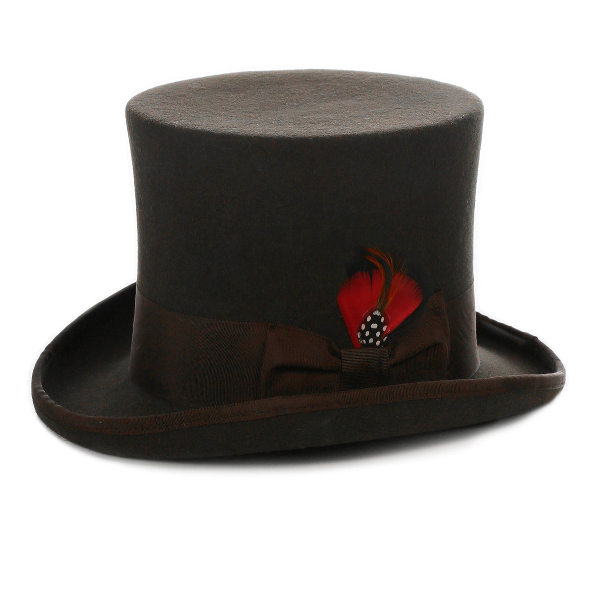 Brown Wool Felt Top Hat for Men | Ferrecci