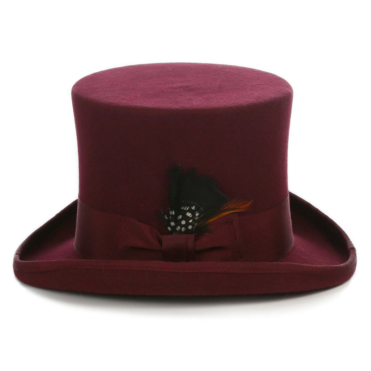 Burgundy Wool Felt Top Hat for Men | Ferrecci