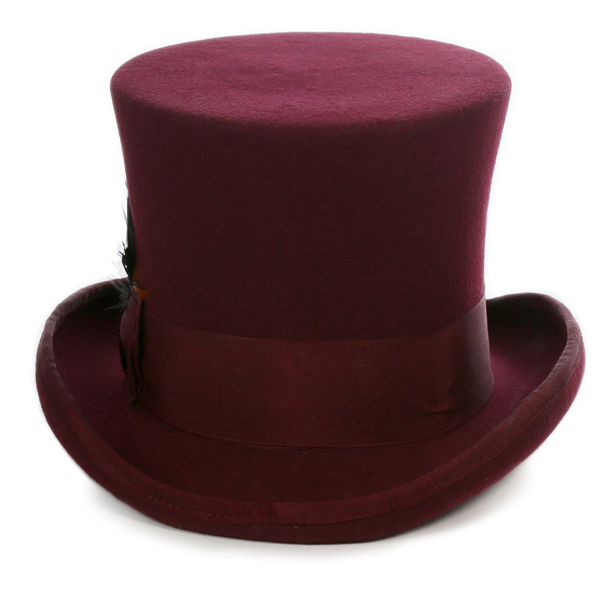 Burgundy Wool Felt Top Hat for Men | Ferrecci