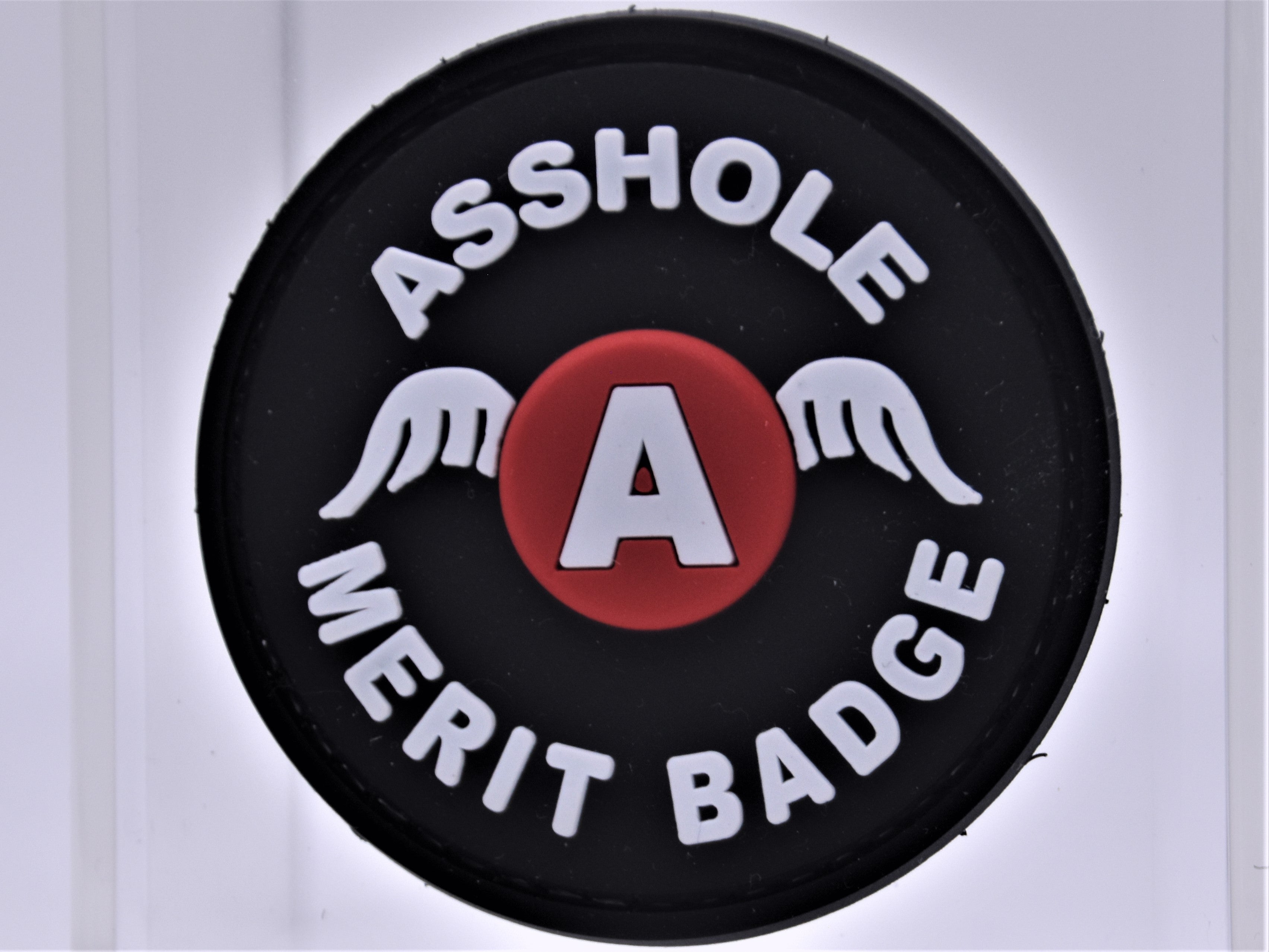 Asshole Merit Badge Black and Red