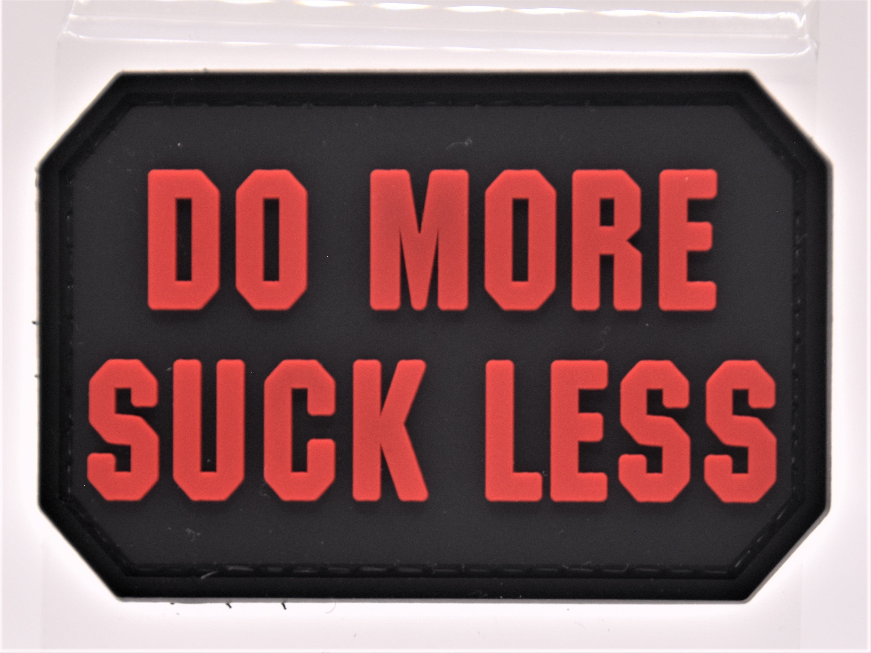 Do More Suck Less PVC Patch Black and Red
