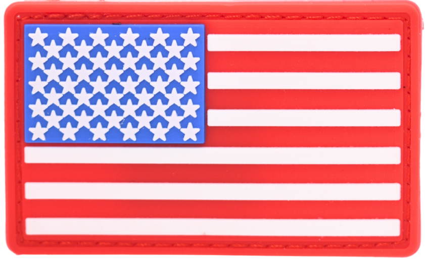 U.S. Flag PVC Patch - Full Color Red Border