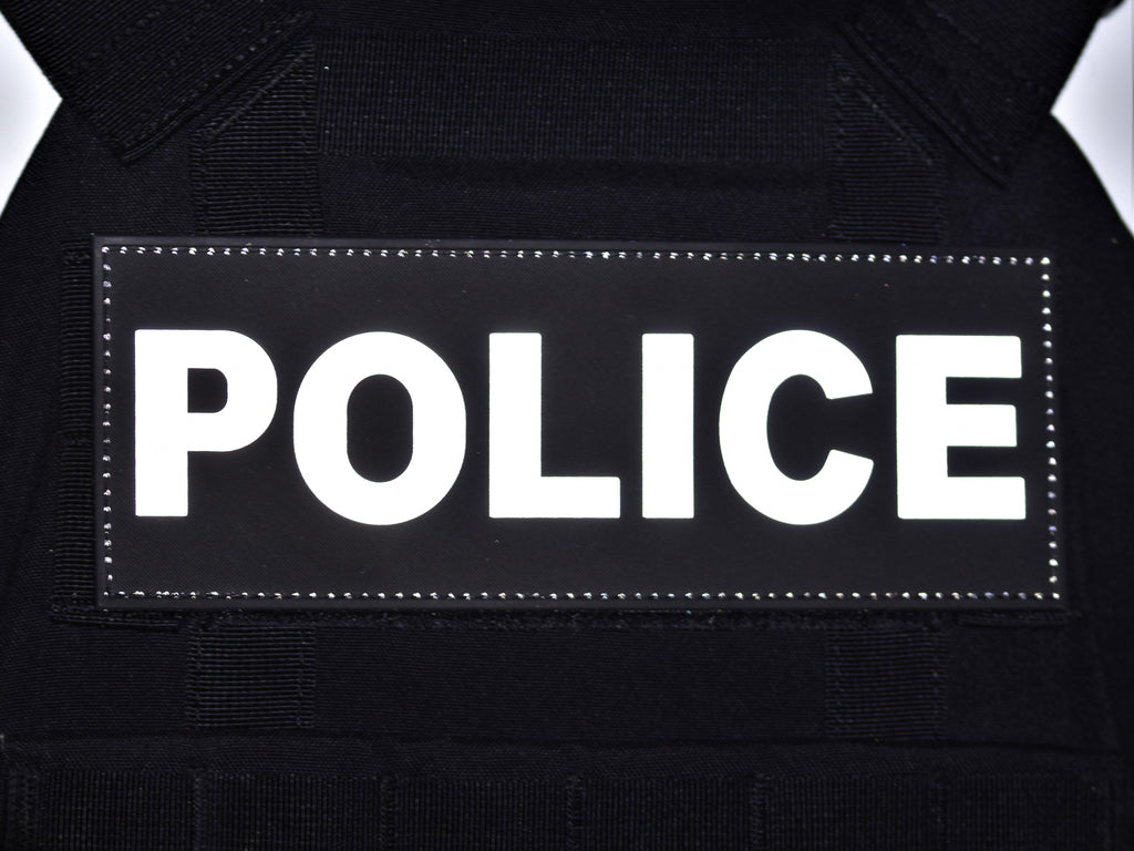 Reflective Plate Carrier Patch (3"x8") - POLICE